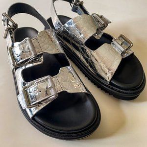 Zadig & Voltaire Silver Croc Alpha Grunge 9 - NEW